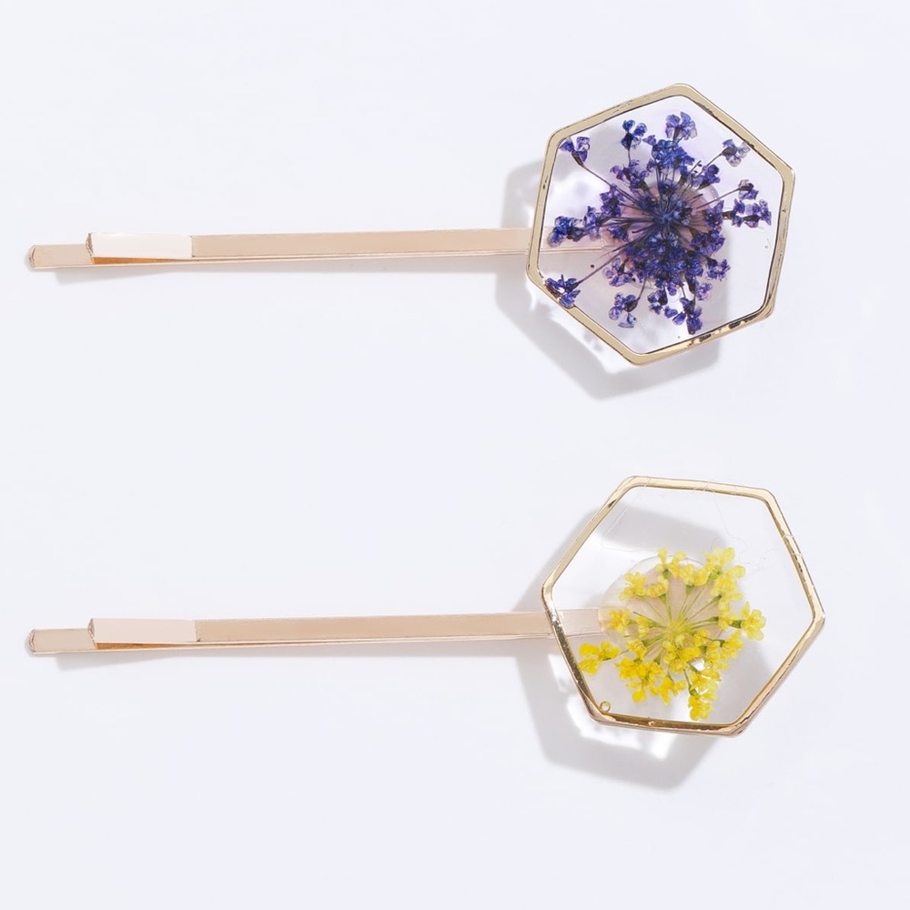 2pcs Dried Floral Hair Clip